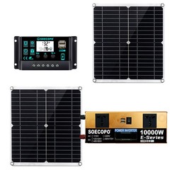 Off-Grid Solar Kit 10000W Sine Wave Inverter +2pcs Solar Panels+100A Controller