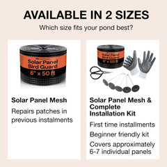 Solar Panel Bird Guard Mesh Screen – 6 in X 120 Ft Black PVC Coated Galvanized S