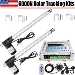 Solar Tracking Dual Axis Tracker Controller W/ 6000N Linear Actuator Wind Sensor