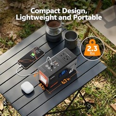 Portable Power Station 135W（270W Peak), Foldable 30W Solar Panel | Gray White
