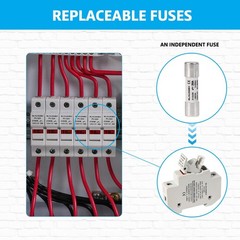 6 String Solar Combiner Box with 20A Fuse, Surge Protection & 63A Breaker