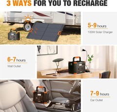 300W Portable Power Station 230Wh Pure Sine Wave 60W USB-C PD Home Backup Power