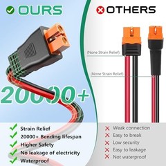 10AWG XT60i Solar Cable 25FT Solar to XT60i Extension Connector for Portable
