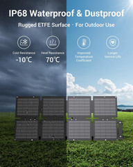 60W Portable Solar Panels with PD 45W USB-C, 20W USB-A, DC Outputs | Built-In Ki