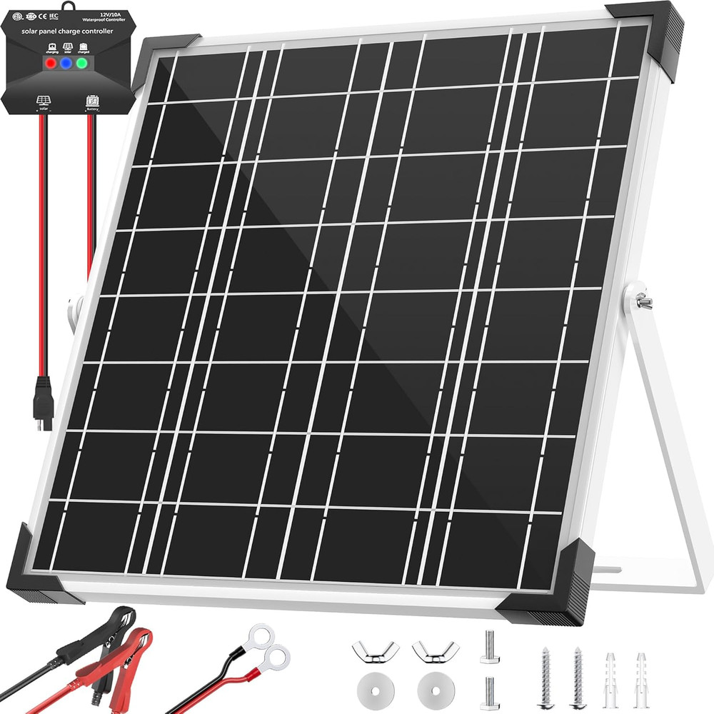 Mantenedor Del Cargador De Bateria Solar 20 W Y 12 V Impermeable Para Coche
