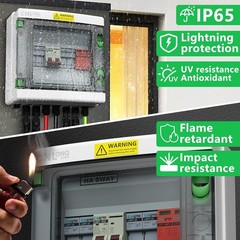 Durable Solar PV Combiner Box with 20A Fuse, 40A Breaker – Waterproof Protection