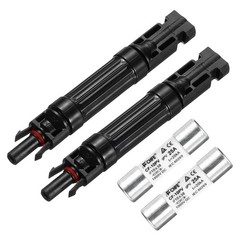2 Pcs Solar Fuse Holder 25A 1000V Waterproof PV in-Line Fuse Holders with Fus…