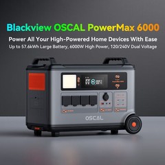 OSCAL Portable Power Station 6000W LiFePO4 Solar Generator 57600Wh Max T5A3