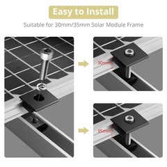 10pcs Solar Panel Mid Clamps – Aluminium T-Shaped Mounting Brackets for Metal &