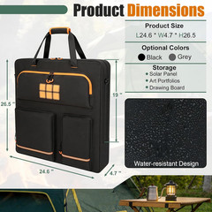 Solar Panel Storage Bag Fit for New Jackery Solarsaga 200W 100W | Orange Lining,