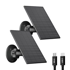 2W Solar Panel for Security Camera Outdoor, USB/USB-C Charger with IP65 Water…
