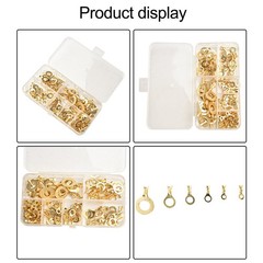 150PCS Ring Type Cable Wire Connector Gold Plated Copper Crimp Terminal Set