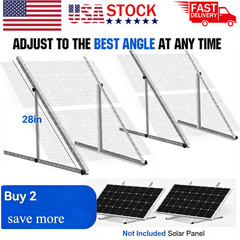 2 Set Solar Panel RV Tilt Mount（28in）Brackets Roof Flat Surface Adjustable Frame