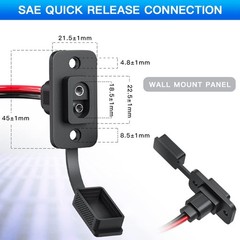 Weatherproof SAE Power Socket Rectangular Port 1.1FT SAE Connector ELECTOP