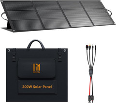 200W Portable Solar Panels ETFE Material 24V MC4 Cable & XT60 Anderson DC | Fold