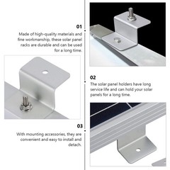 4Pcs Durable Aluminum Solar Panel Mounting Z Brackets for Home Use Silver