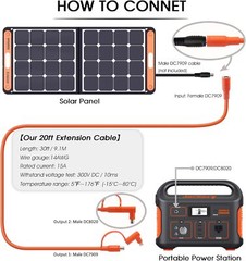 Solar Panel Extension Cable Compatible with Jackery 30FT, Orange