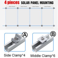 Roof Adjustable Solar Panel Mounting Brackets Kit System for 4PCS Solar Panels