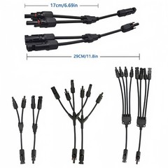 1 Pair Solar Cable Splitter Waterproof 2Y/ 4Y Branch Solar Panel Cable Connector
