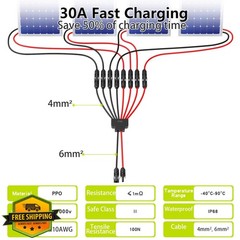 JXMXRPV 1 PCS Solar Connectors 2 to 8 Y Branch