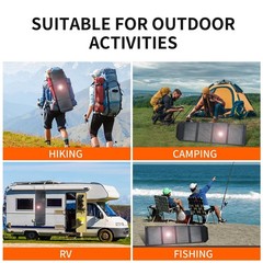 VLAIAN 60W Portable Foldable Solar Panel USB-A USB-C IP67 Waterproof