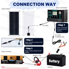 10000W Power Inverter Solar Generator With 200W Solar Panel Home Complete Kits