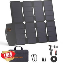 SOKIOVOLA 100W Portable Solar Panel Silver Grey