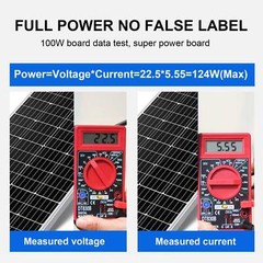 100W Solar Panel Monocrystalline PV Power Charger for RV Home Camping Shed Boat