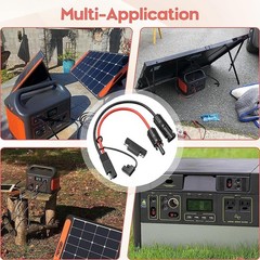 2PCS 1ft 10AWG SAE to MC4 Solar Panel Cable with Polarity Reverse Adapter