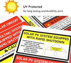 Photovoltaic Solar System Installer Label Kit | 2020 | 2017 Code | Electrical Pa