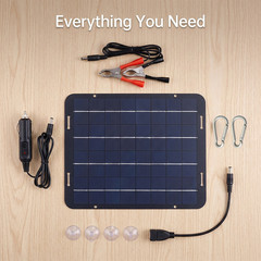 12V Solar Panel Battery Maintainer Waterproof Car Rv Charger Tender Trickle 30W