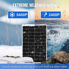 100W Solar Panel 12V Moncrystalline Off Grid Battery Charger for RV Boat Home US