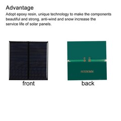 2 Pcs Mini Solar Panel Cell 6V 150mA 0.75W 80mm x 80mm for DIY Project