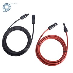 1 Pair 10ft Black and Red Solar Panel Extension Cable Wire Connector 12AWG