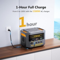 VTOMAN FlashSpeed 2400 Portable Power Station, 1408Wh LiFePO4 Battery 2400W US