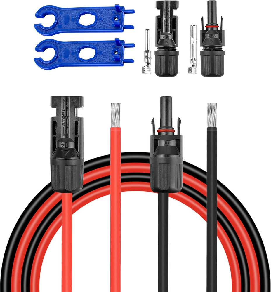 30Ft 10AWG Solar Panel Extension Cable Wire MC4 Connector RV PV