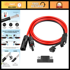 10AWG Solar Panel SAE Adapter Cable 3FT Extension Wire with Polarity Reverse for