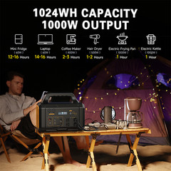 Portable Power Station Solar Generator Unidirectional American standard 1000W
