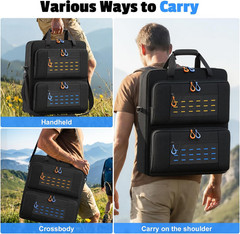 Solar Panel Storage Bag Padded Carrying Case for 2 Panels Water Resistant Travel