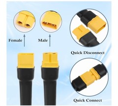 MOOKEERF XT60 Extension Cable 10AWG 100FT Male to Female RC Battery Solar