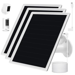 Solar Panel Charger for Ring Camera, Compatible with Ri ng Stick Up 3Pack White