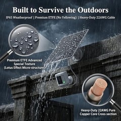 Solar Panel Charger for Ring Camera with 4000mAh Battery, 24/7 Power for Ring