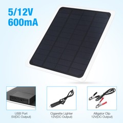 Trickle Charger 20W Solar Panel Kit 12V Battery Charger Maintainer Boat RV Car