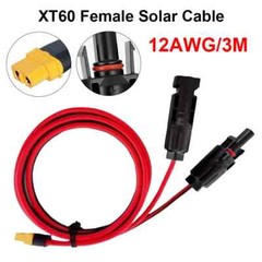 10ft 12 AWG XT60 Female to Solar Connector Solar Panel Extension Charging Cable