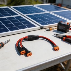 XT60 Solar Panel Y Splitters Cable For Connection With 2 Male To 1 Female Port
