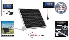 Efficient 50W 12V Solar Trickle Charger with Adjustable Mount for All Vehicles