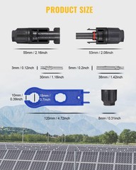 12-Pair Weatherproof Solar Panel Connectors with Spanners