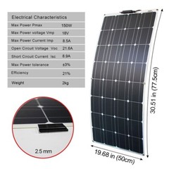 150 Watt Solar Panel Kit Charging 12V Power RV Home Boat Camp Off-Grid Battery