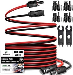 Multi-Use 30FT Solar Extension Cable – 10AWG with Weatherproof Connectors