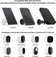 2Pack Gutter Mount Compatible with Arlo Essential Solar Panel, Arlo Pro 5S/Pro 4